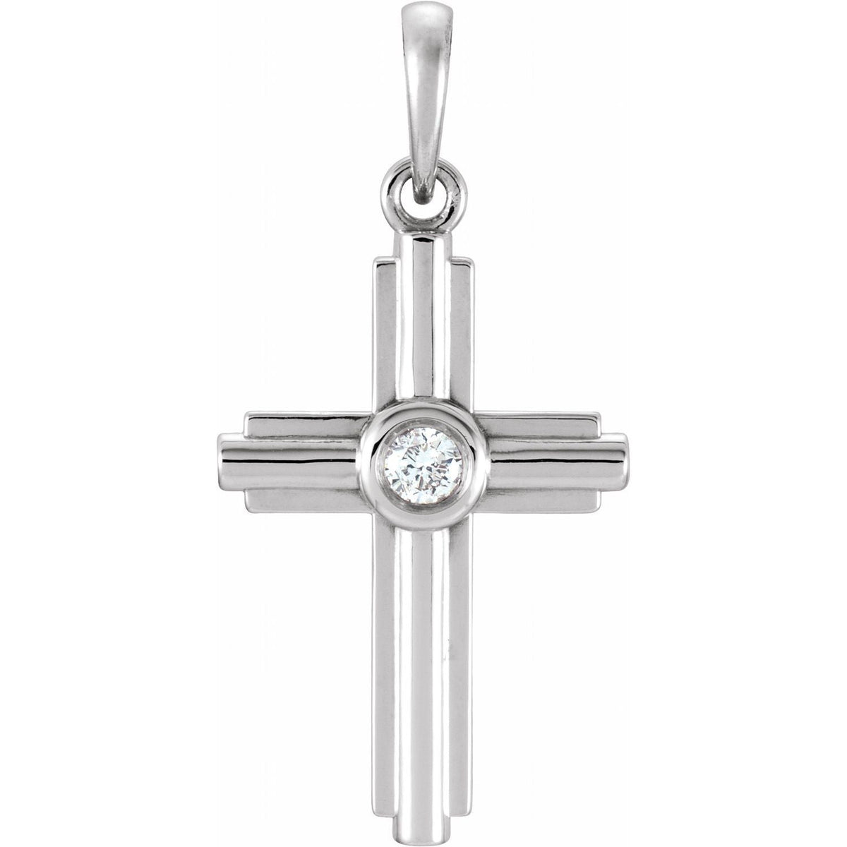Bright-Set Diamond Cross Pendant