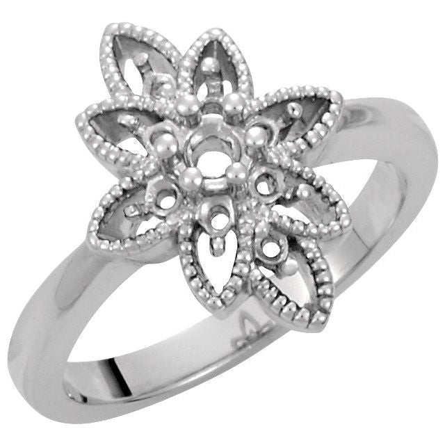Halo Bloom Round Garnet Ring