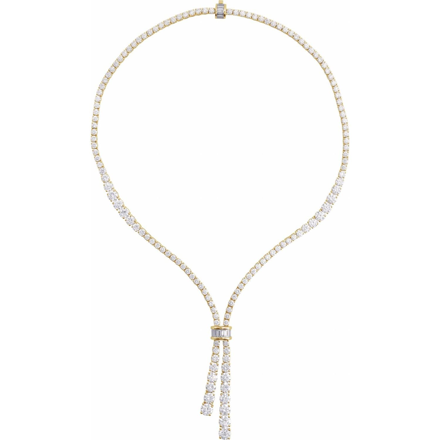 26 1/5 ct Lab-Grown Diamond Riviera Necklace in Yellow Gold