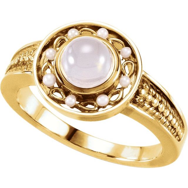 Round Opal Cabochon Bezel Ring