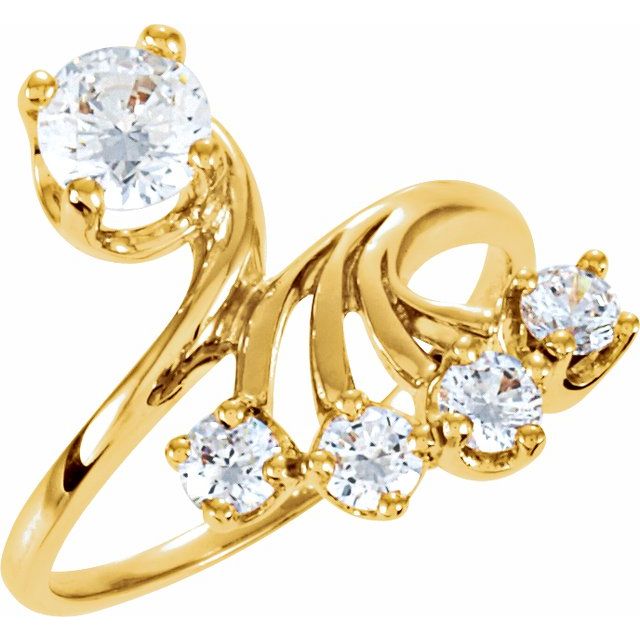 Round Ruby Bead-Accented Ring