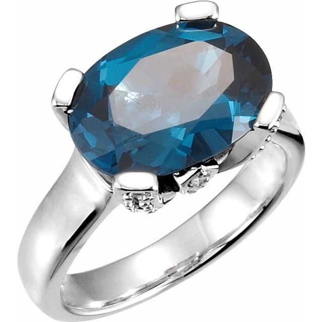 Oval Sapphire Accented Cocktail Ring