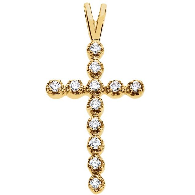 statement diamond cross pendant in 14k yellow gold