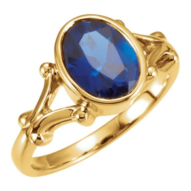 Honeycomb Bezel Oval Citrine Ring