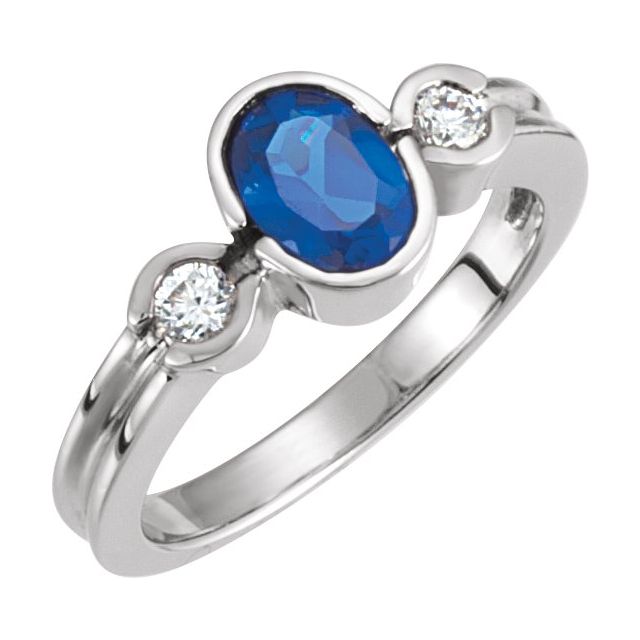 Anchor Bezel Oval Blue Topaz Ring