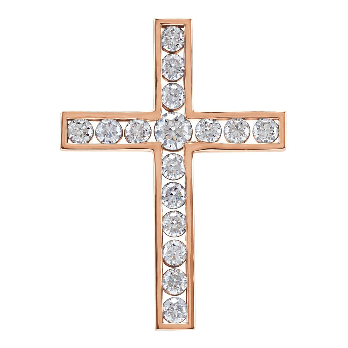 One-Carat Pave Diamond Cross Pendant