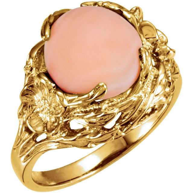 Round Amethyst Floral Ring