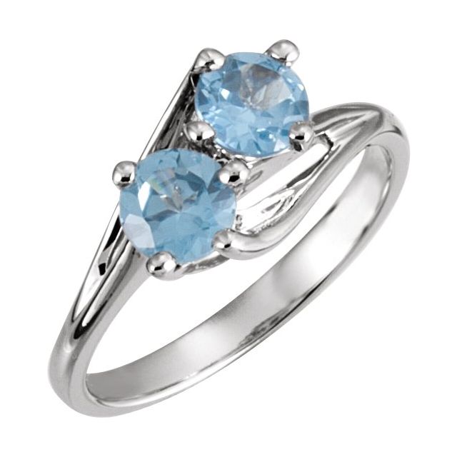 Swirl Two-Stone Round Morganite Ring
