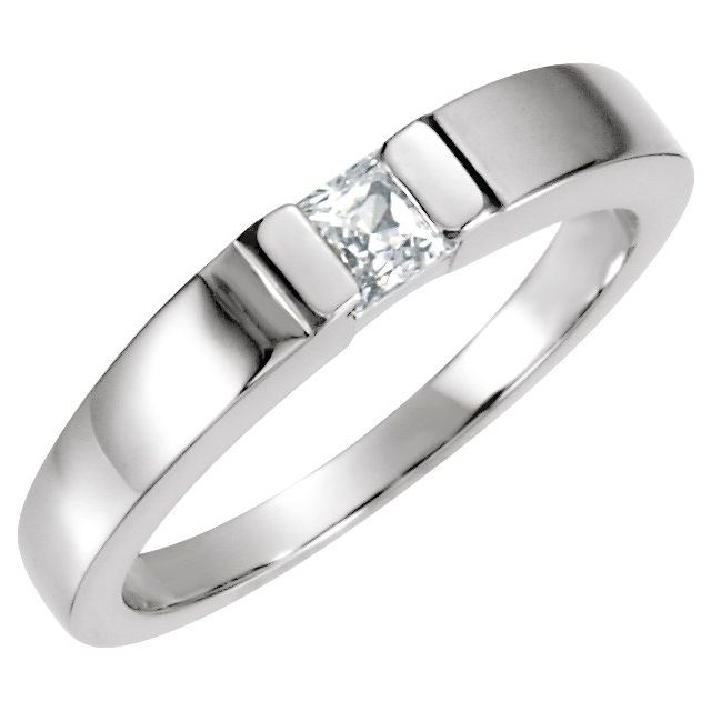 Princess Amethyst Channel-Set Solitaire Ring