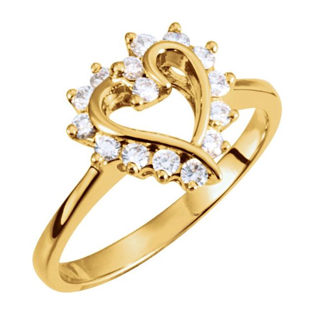 Sweetheart Accented Round Citrine Ring