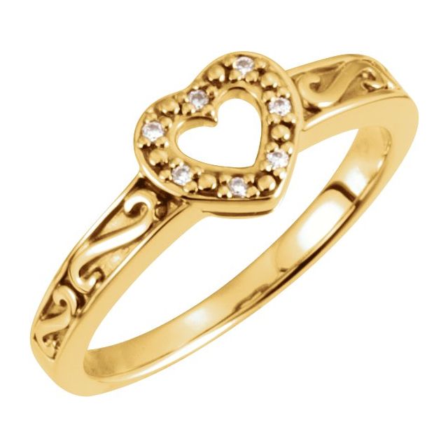 Sweetheart Accented Round Moonstone Ring