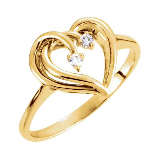 Amoret Heart Accented Round Citrine Ring