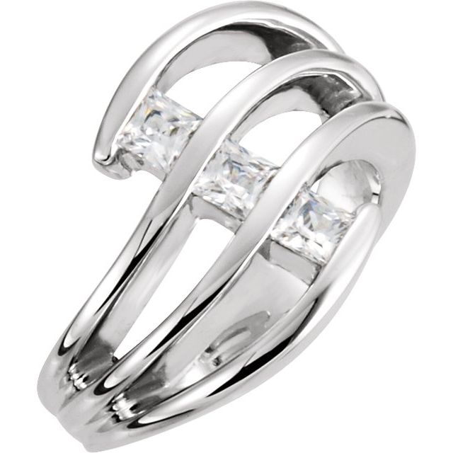 Princess Amethyst Trellis Three-Stone Ring
