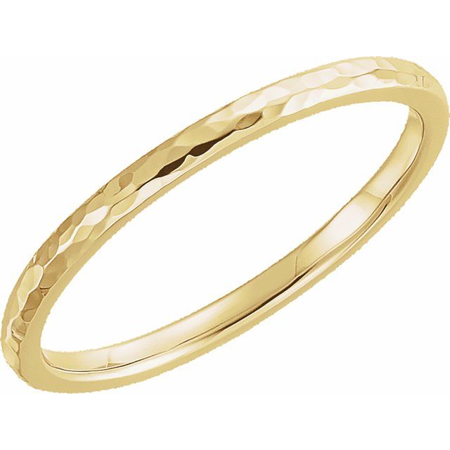 2mm comfort-fit half-round stacking band in 14K Yellow Gold
