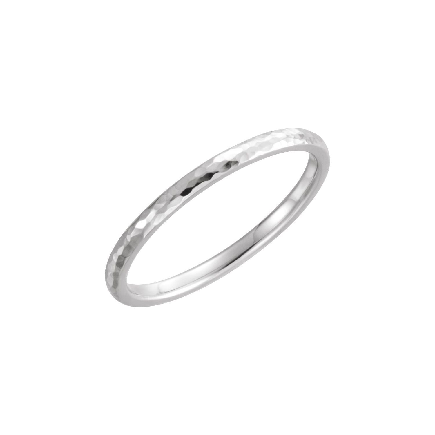white gold comfort-fit half round women's wedding band