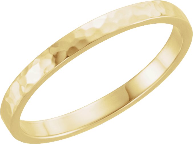 2mm flat wedding band in 14K Yellow Gold