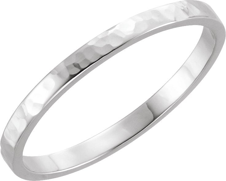 2mm flat wedding band in 14K White Gold
