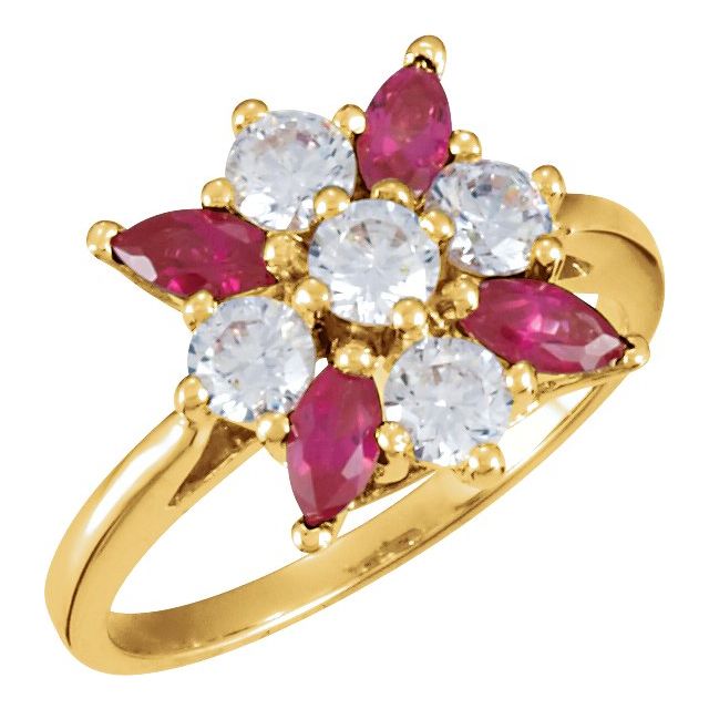 Marquise Sapphire Cluster Ring