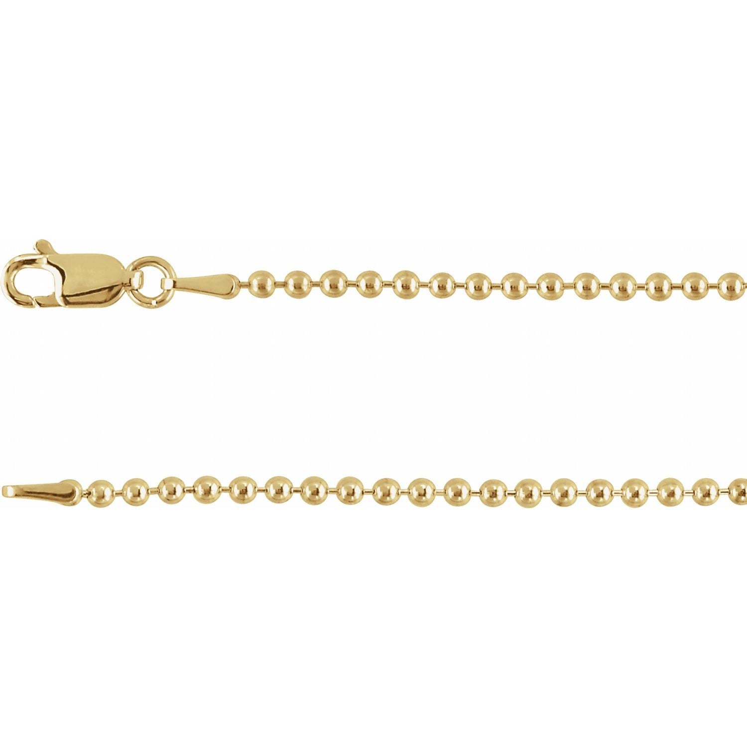 2mm Bead Chain Necklace | Diamond & Sapphire