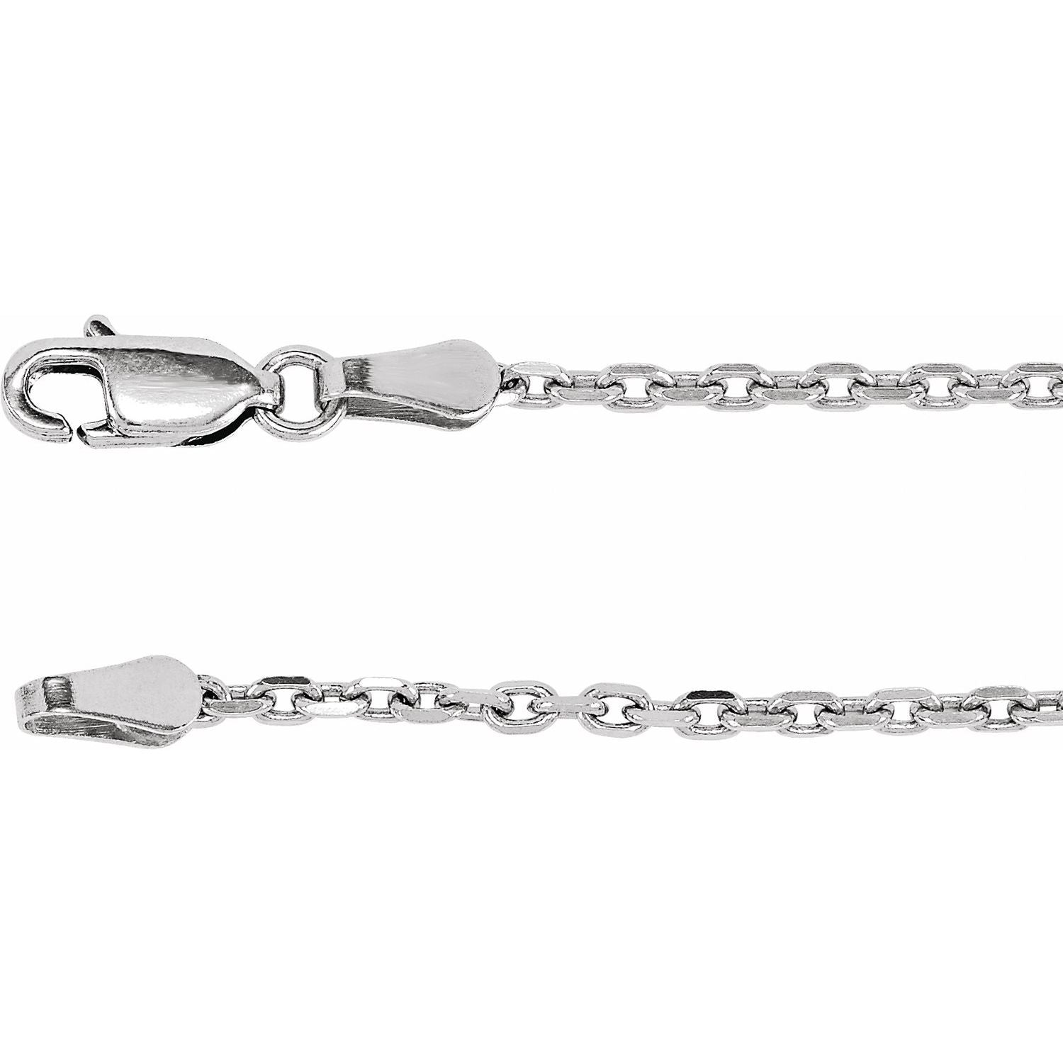 2mm Diamond-Cut Cable Chain Necklace in 14K White Gold
