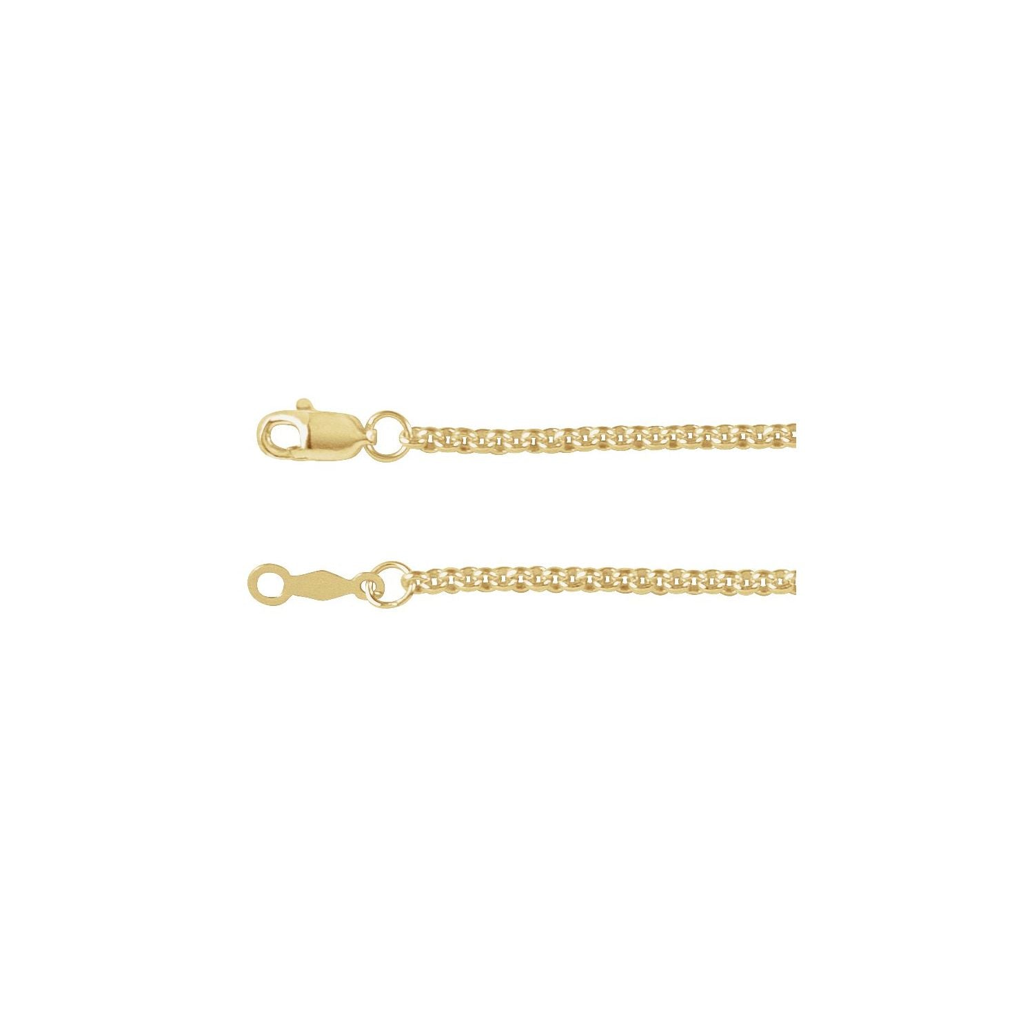 2mm Rolo Chain Necklace | Diamond & Sapphire