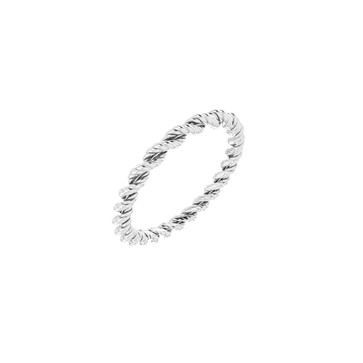 2mm Rope Stacking Band in White Gold