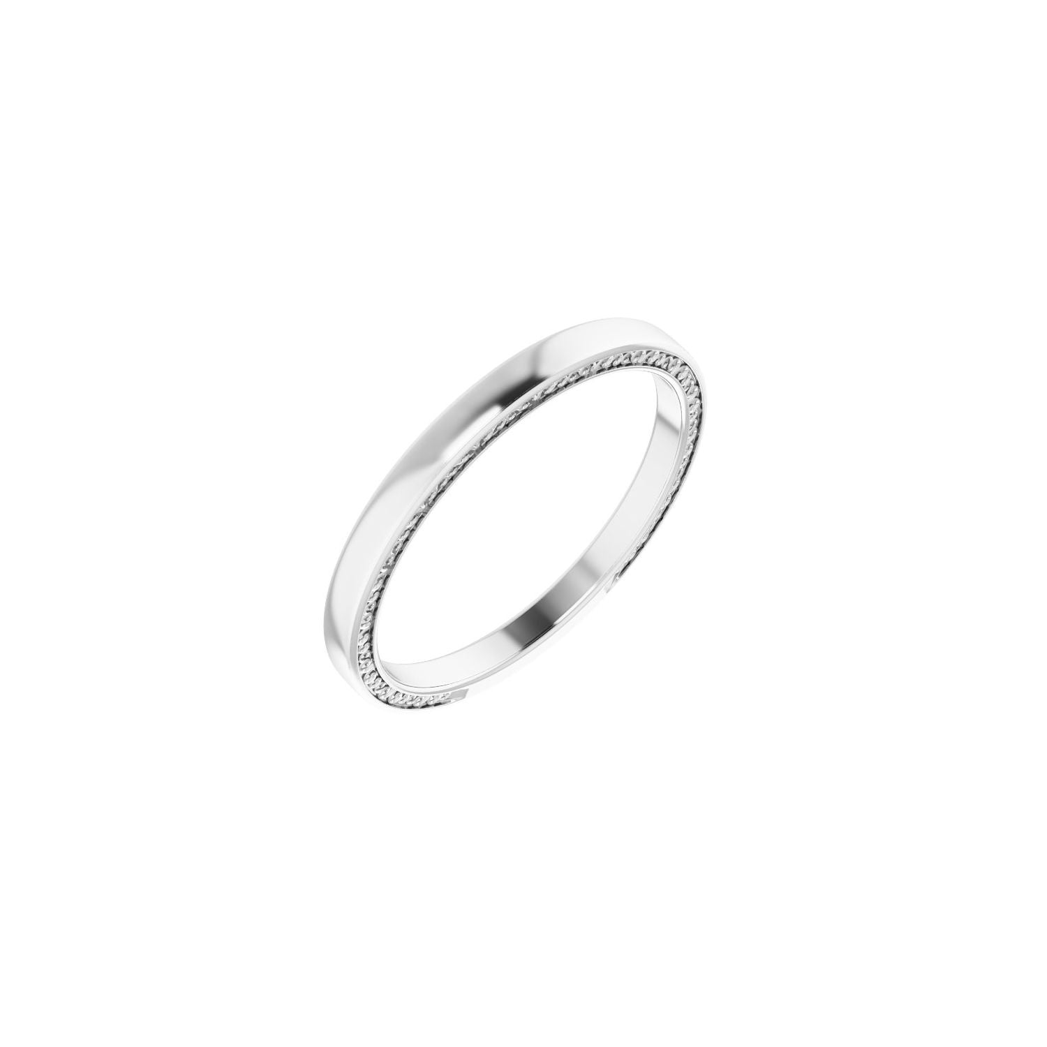 2mm Sculptural Stacking Ring in White Gold