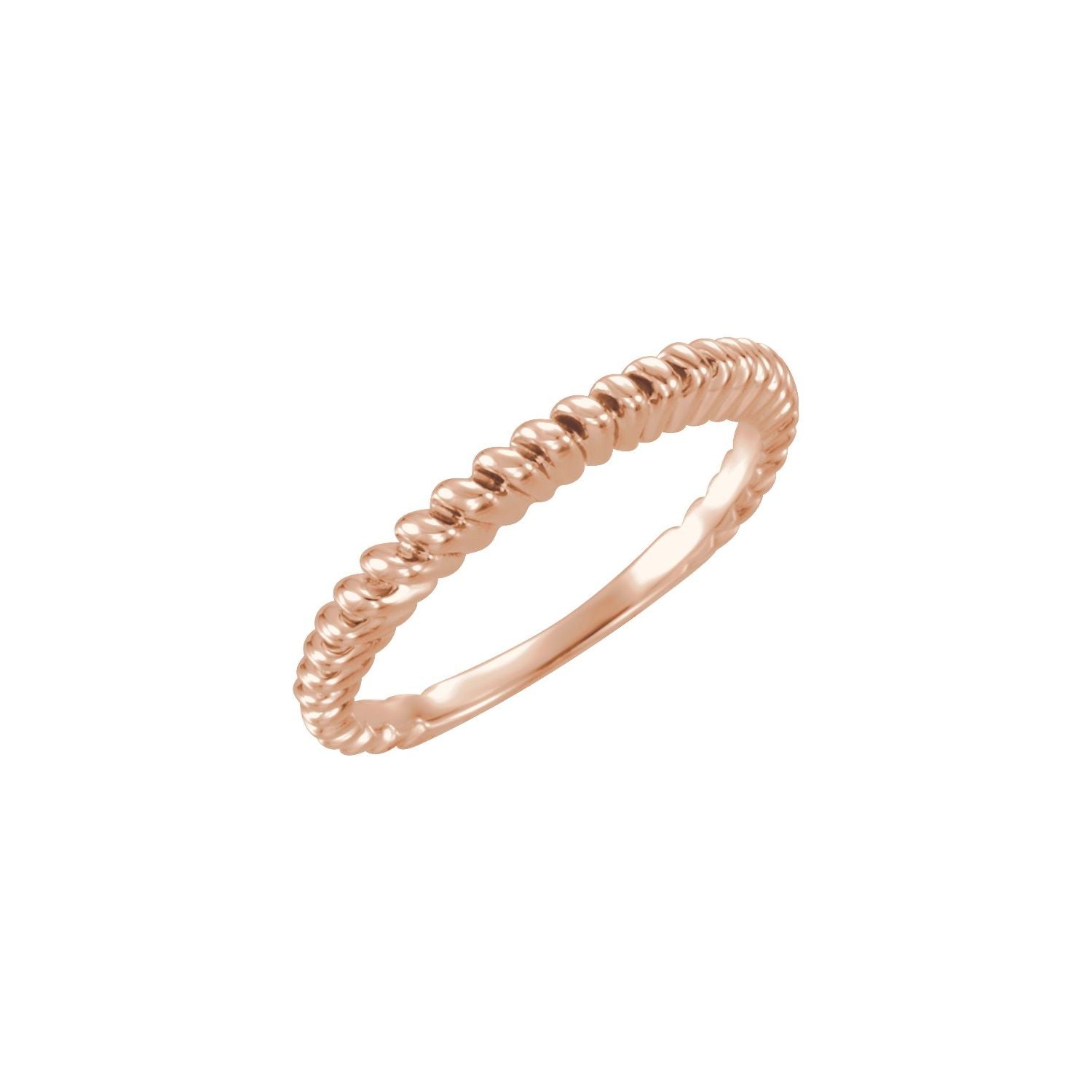 2mm Twisted Rope Stacking Ring in Rose Gold