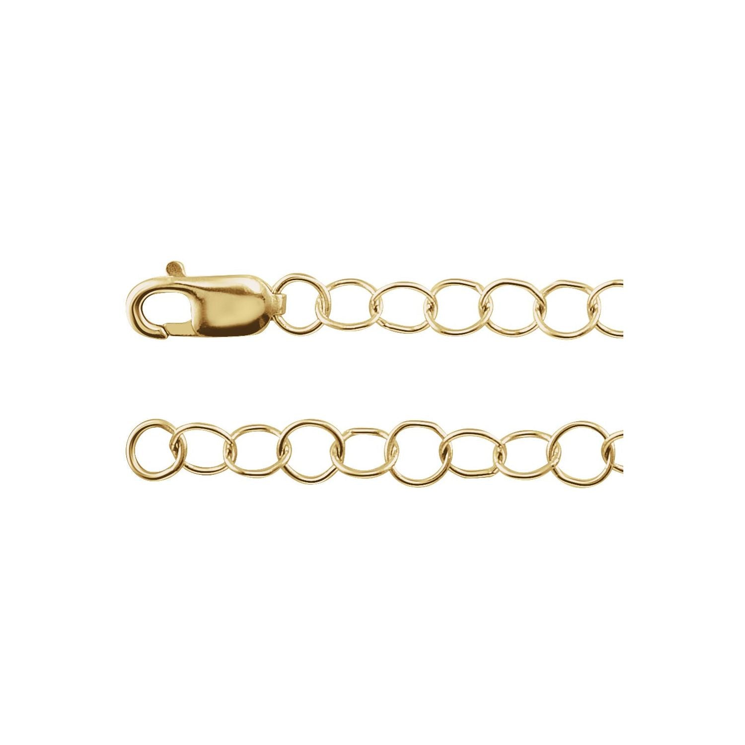 3.25mm Round Cable Chain Necklace in 14K Yellow Gold