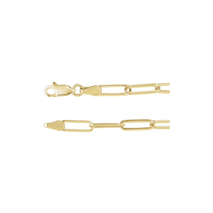 3.85mm Paperclip Chain Necklace | Diamond & Sapphire