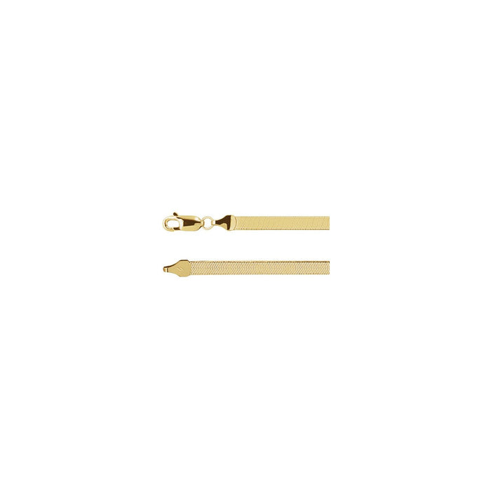 3 8mm Bold Herringbone Chain Necklace in 14K yellow gold