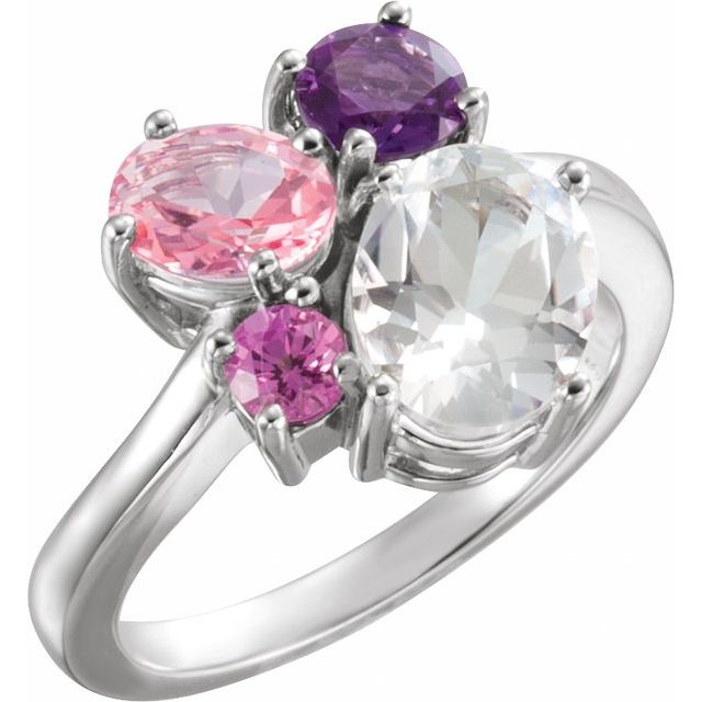 Posy Cluster Oval Morganite Ring