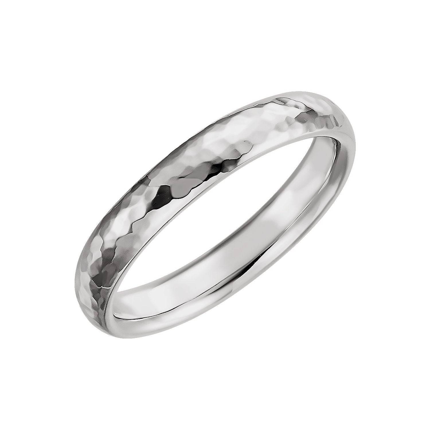 white gold comfort-fit half round women's wedding band