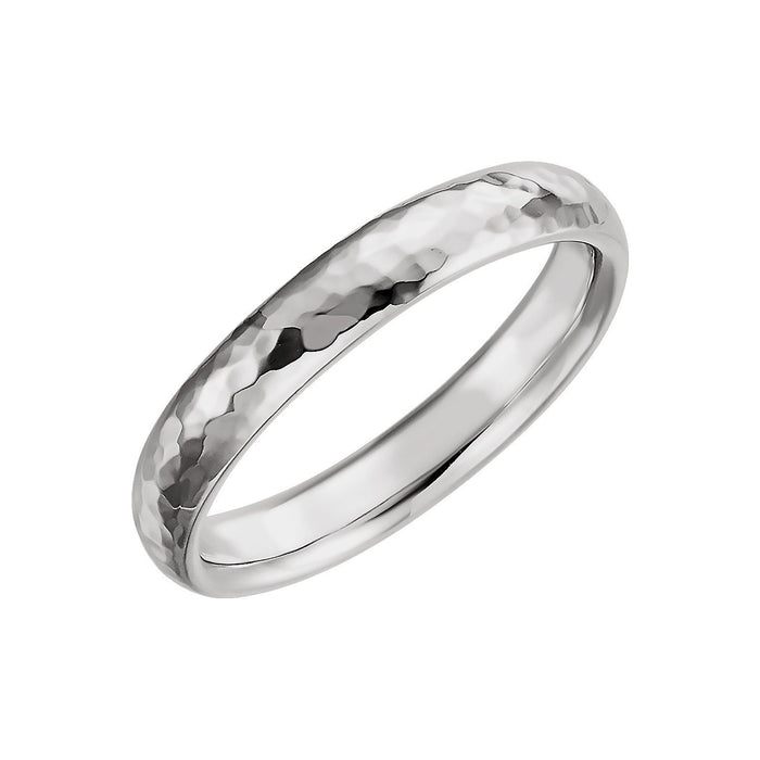 white gold comfort-fit half round women's wedding band