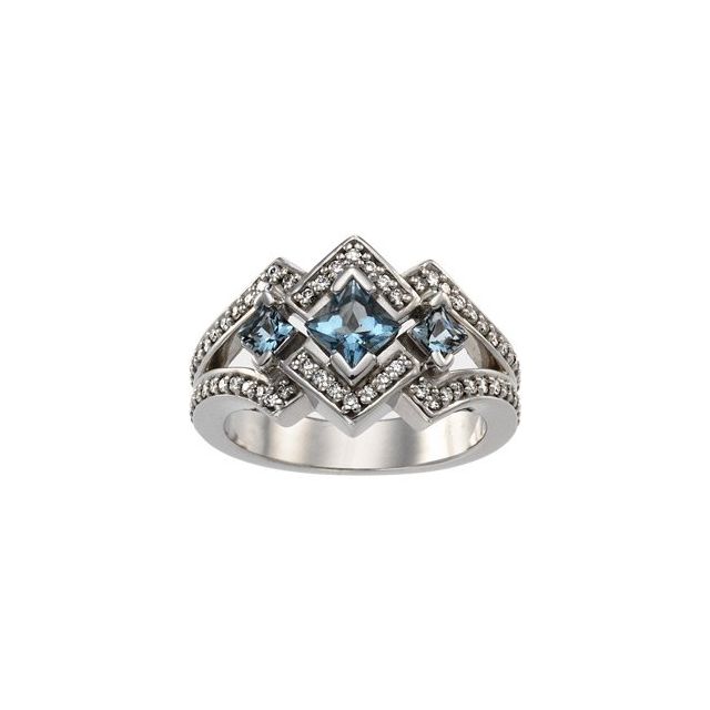 Heirloom Three-Stone Princess Citrine Ring