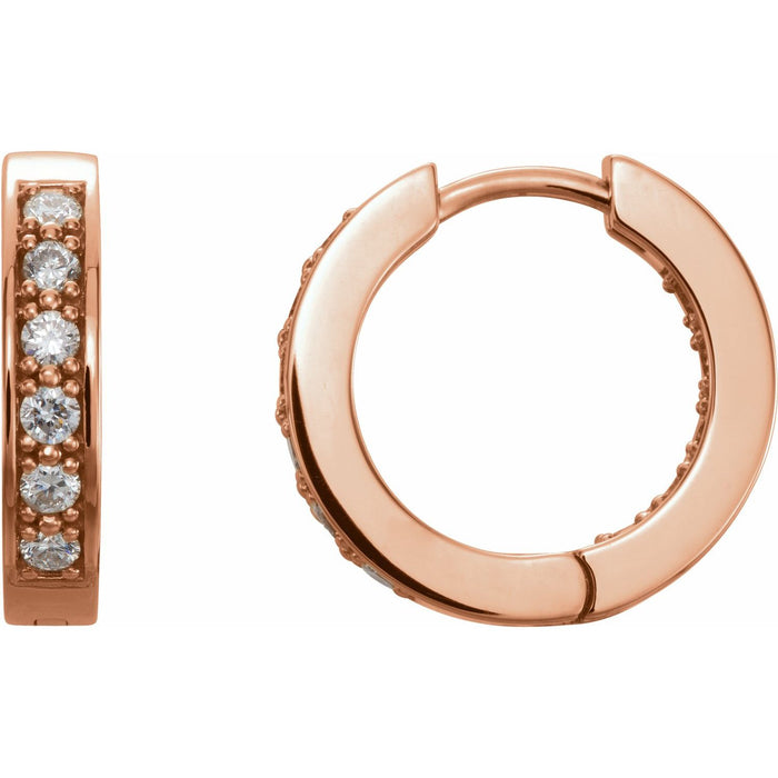 Inside-Out Natural Diamond Hoop Earrings in 14K Rose Gold