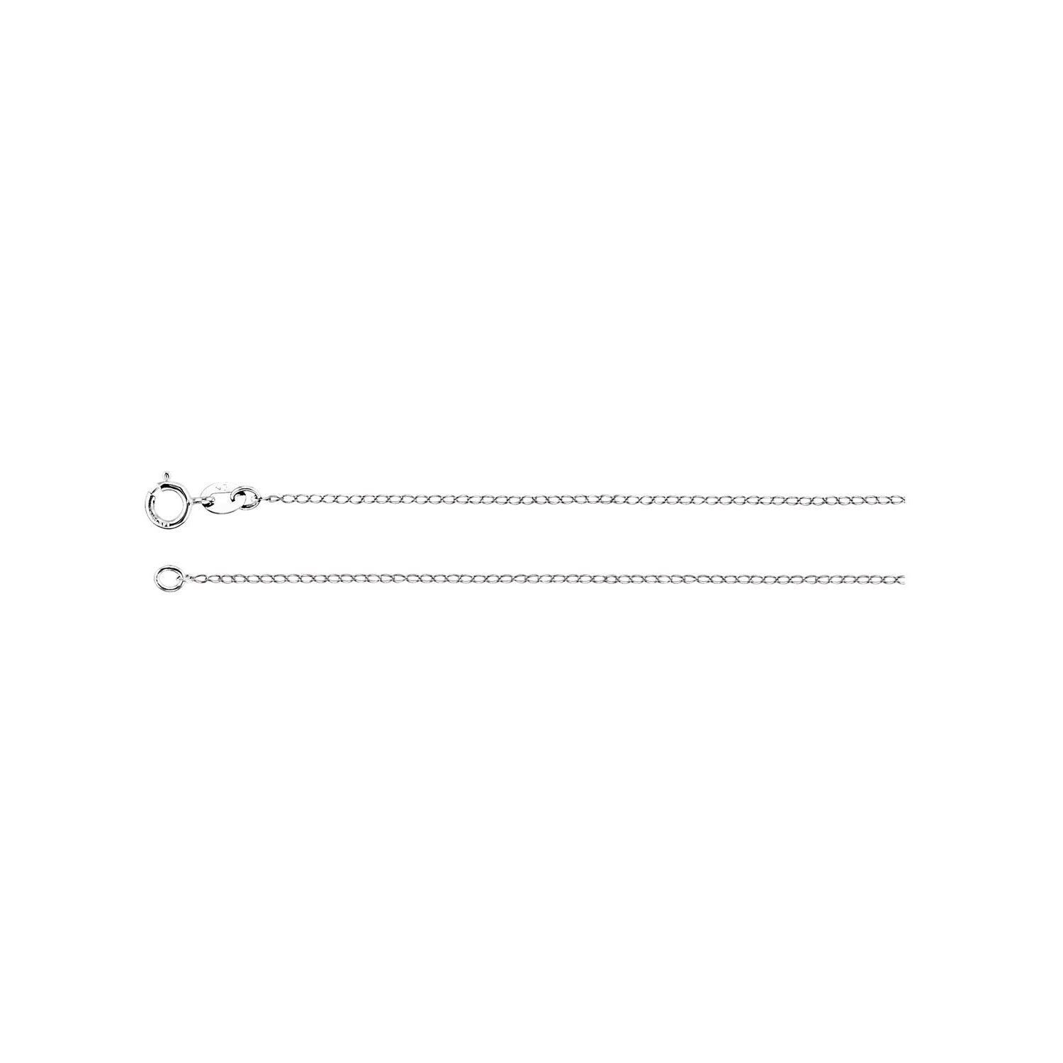 14K White Gold 1 mm curb chain necklace