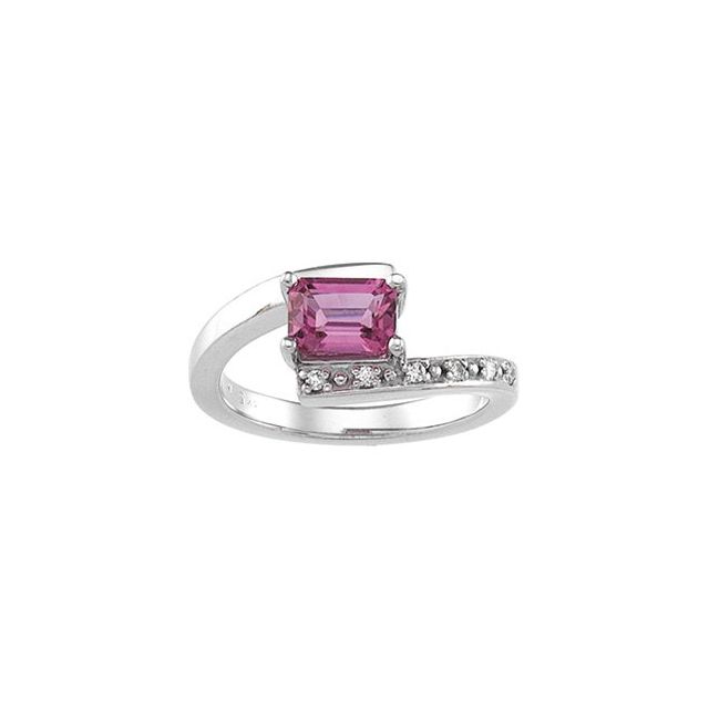 Emerald-Cut Ruby Crossover Bypass Ring