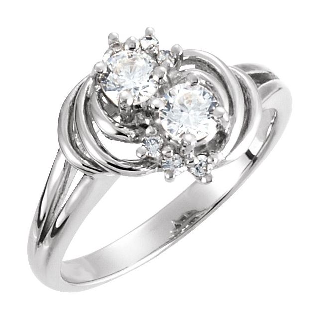 Twin Moons Two-Stone Round Moonstone Ring