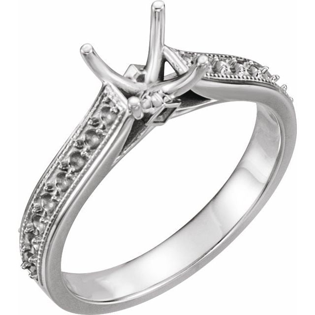 0.9 ct Princess Lab-Grown Diamond Cathedral Pave Engagement Ring