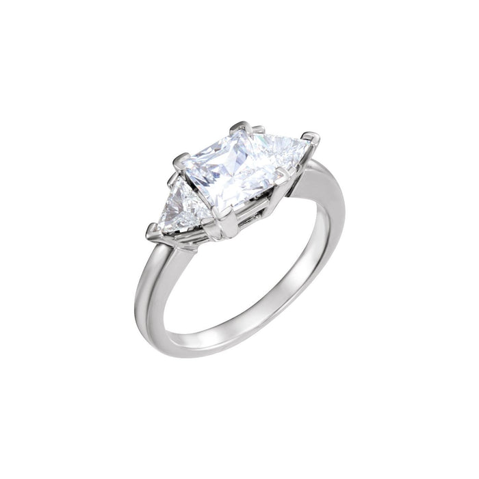 Princess Three-Stone Moissanite Engagement Ring
