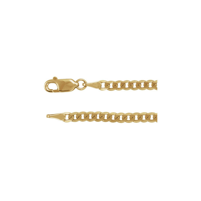 3mm Curb Chain Necklace in 14K Yellow Gold