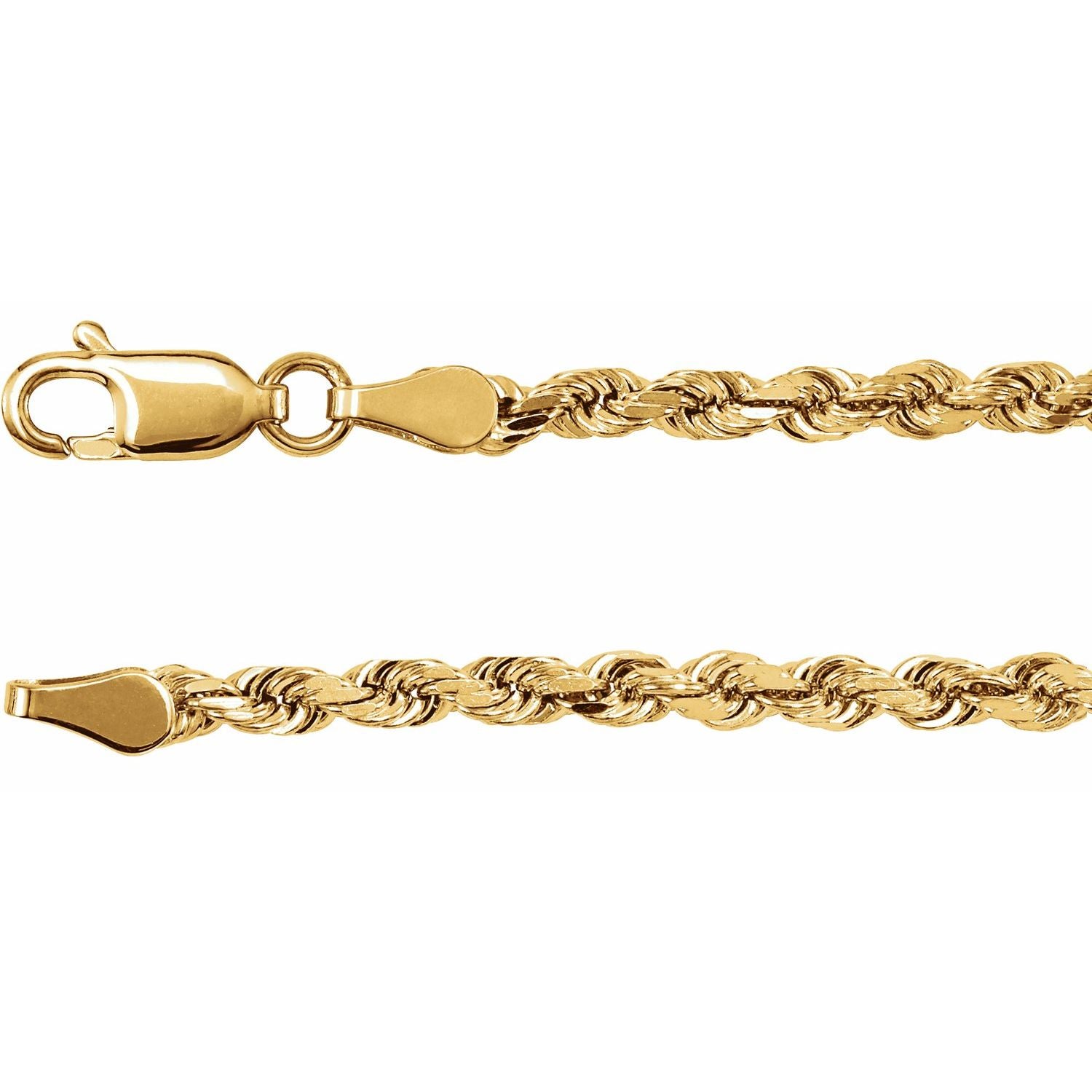 3mm Diamond-Cut Rope Chain Necklace | Diamond & Sapphire