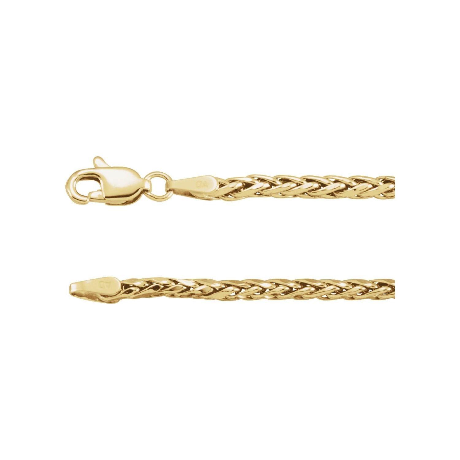 3mm Wheat Chain Necklace | Diamond & Sapphire