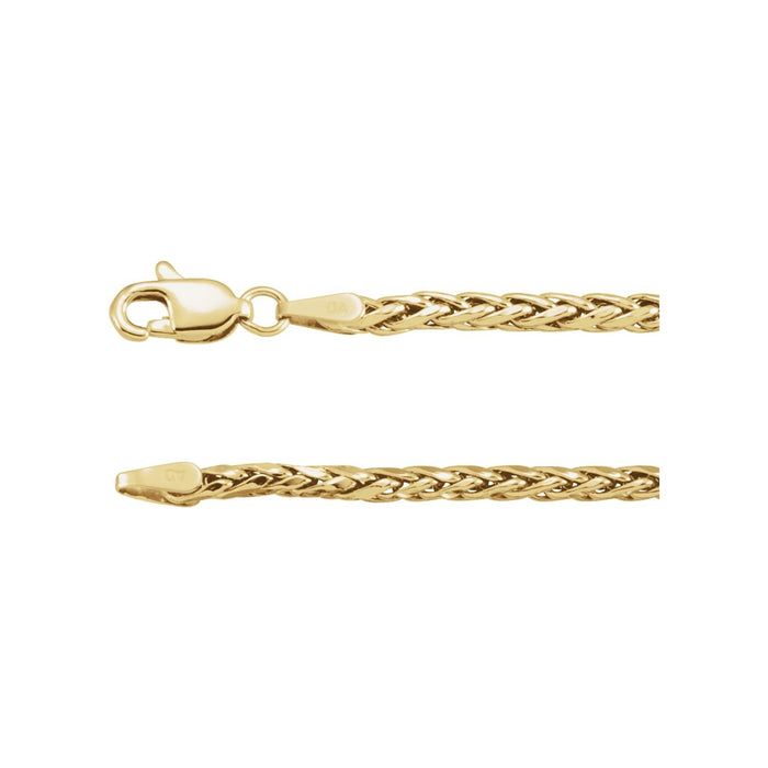 3mm Wheat Chain Necklace | Diamond & Sapphire
