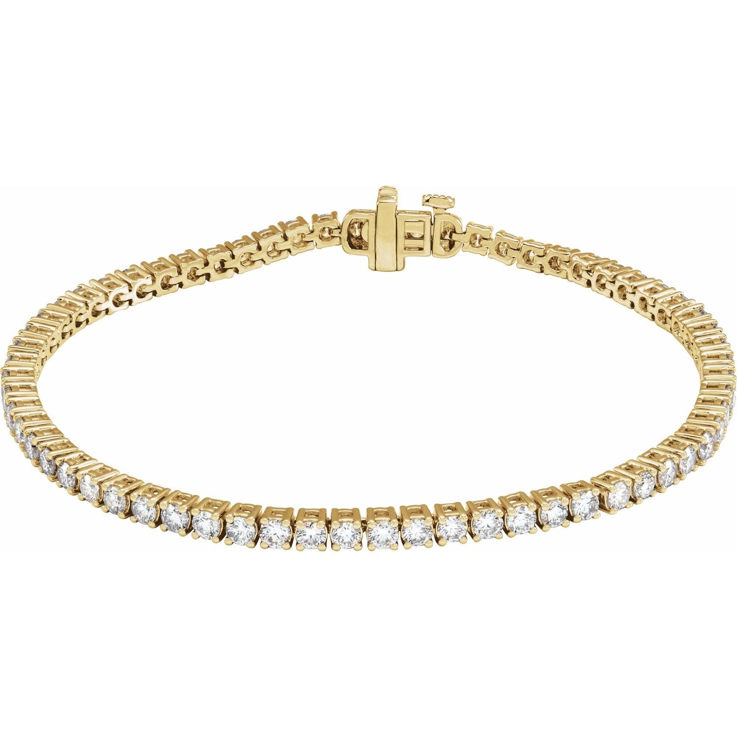 4 ct Lab-Grown Diamond Tennis Bracelet in Yellow Gold