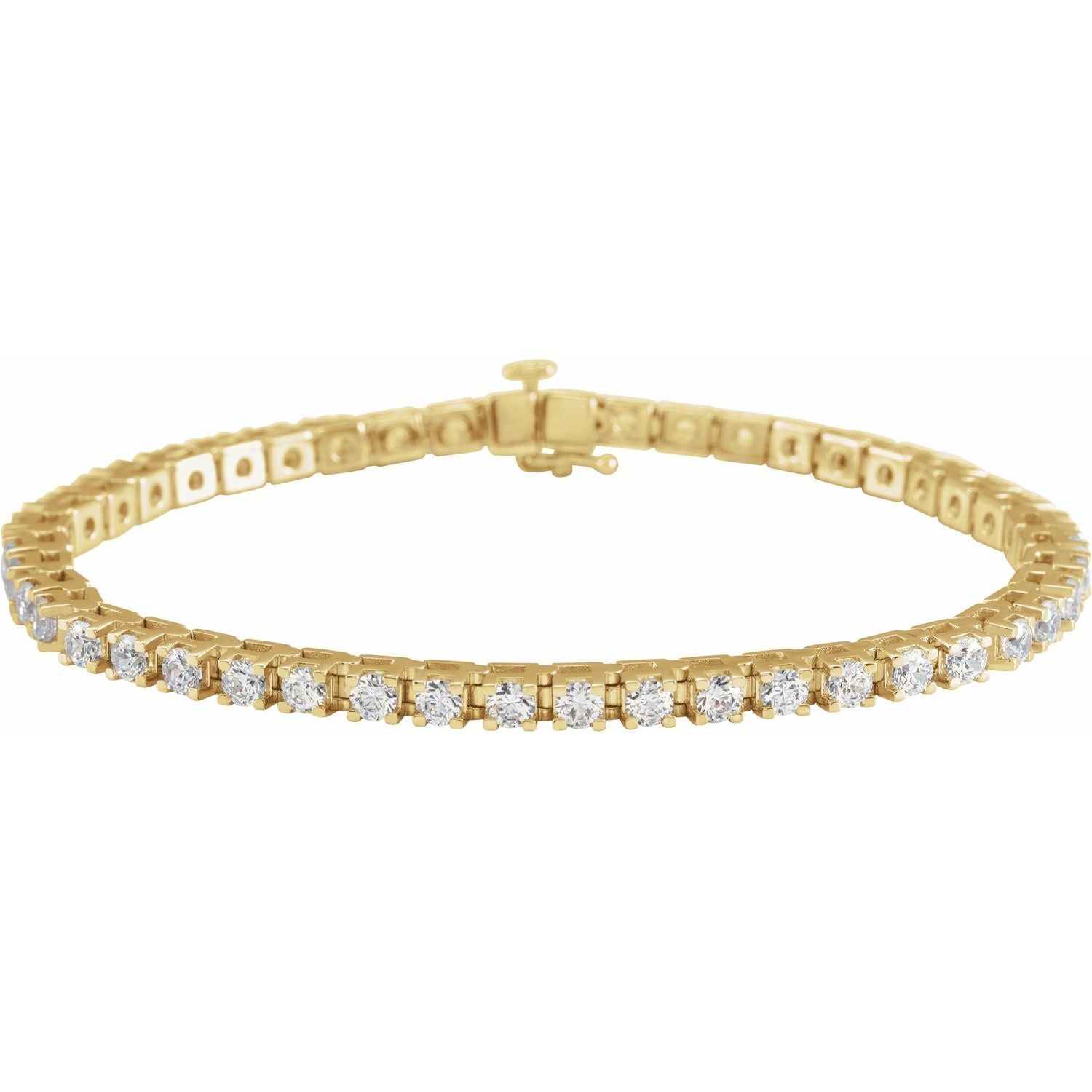 4 ct Natural Diamond Tennis Bracelet in Yellow Gold