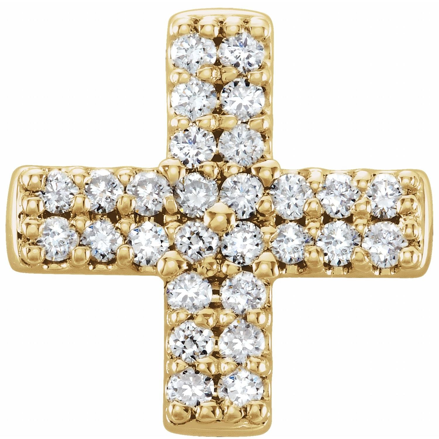 Diamond-Lined Cross Pendant in 14K Yellow Gold