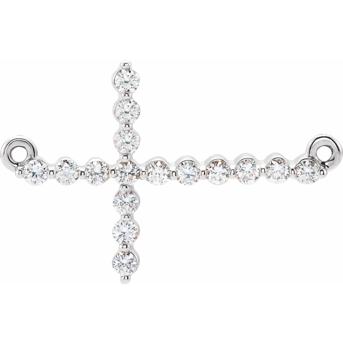Quarter-Carat Sideways Diamond Cross Pendant