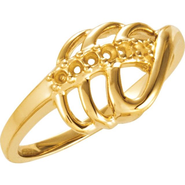 Round Sapphire Freeform Fashion Ring